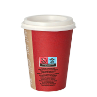 10 Trinkbecher, Pappe mit Deckel, PS "To Go" 0,3 l &Oslash; 9 cm x 11,1 cm