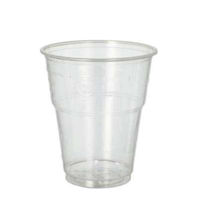 Papstar 25 Kaltgetr&auml;nkebecher, PLA "pure" 0,3 l &Oslash; 9,5 cm x 11 cm glasklar mit Schaumrand
