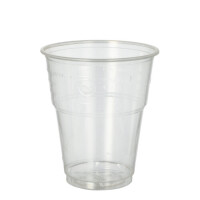 Papstar 25 Kaltgetr&auml;nkebecher, PLA &quot;pure&quot; 0,3 l &Oslash; 9,5 cm &Acirc;&middot; 11 cm glasklar mit Schaumrand