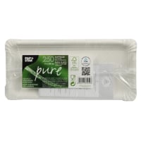 250 Teller, Pappe &quot;pure&quot; eckig 11 cm x 24 cm weiss