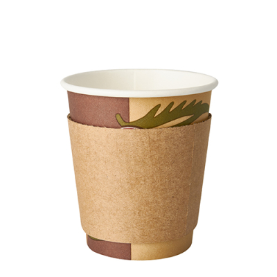 Papstar 100 Banderolen f&uuml;r Hei&szlig;getr&auml;nkebecher "pure" &Oslash; 7,3 cm x 5,8 cm braun