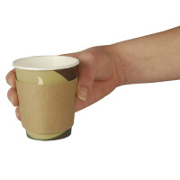 Papstar 100 Banderolen f&uuml;r Hei&szlig;getr&auml;nkebecher "pure" &Oslash; 7,3 cm x 5,8 cm braun