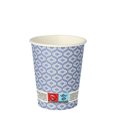 20 Trinkbecher, Pappe "To Go" 0,2 l &Oslash; 8 cm x 9,1 cm "Bl&Atilde;&yen; droppen"