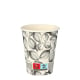 40 Trinkbecher, Pappe &quot;To Go&quot; 0,2 l &Oslash; 8 cm &Acirc;&middot; 9,1 cm weiss &quot;Leaves&quot;