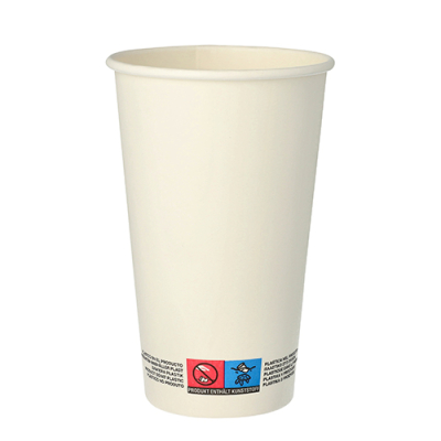 50 Trinkbecher, Pappe "To Go" 0,4 l &Oslash; 9 cm x 13,9 cm weiss