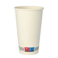 50 Trinkbecher, Pappe "To Go" 0,4 l &Oslash; 9 cm x 13,9 cm weiss