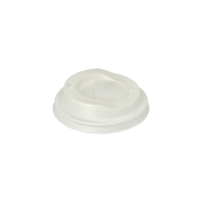 Papstar 50 Dom-Deckel, C-PLA rund &Oslash; 8 cm x 2,1 cm weiss