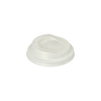 Papstar 50 Dom-Deckel, C-PLA rund &Oslash; 8 cm x 2,1 cm weiss