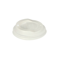 Papstar 50 Dom-Deckel, C-PLA rund &Oslash; 9 cm x 2,1 cm weiss