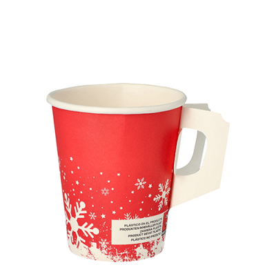 50 Trinkbecher mit Henkel, Pappe 0,2 l &Oslash; 8 cm x 9,3 cm "Winter Time"