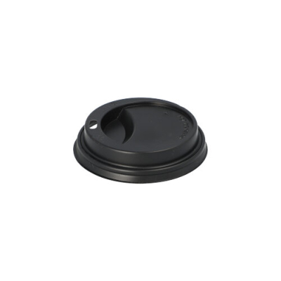 100 Dom-Deckel, PS "To Go" rund &Oslash; 8 cm x 2 cm schwarz
