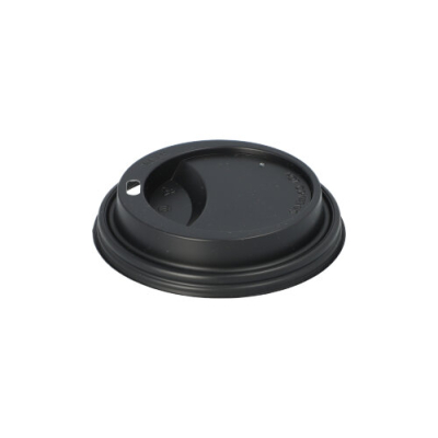 100 Dom-Deckel, PS "To Go" rund &Oslash; 9 cm x 1,8 cm schwarz