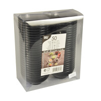 Papstar 50 Fingerfood - Schalen, PS rund 65 ml &Oslash; 7,2 cm x 3 cm schwarz