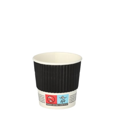 25 Trinkbecher, Pappe &quot;To Go&quot; 0,1 l &Oslash; 6 cm &Acirc;&middot; 6 cm Ripple Wall