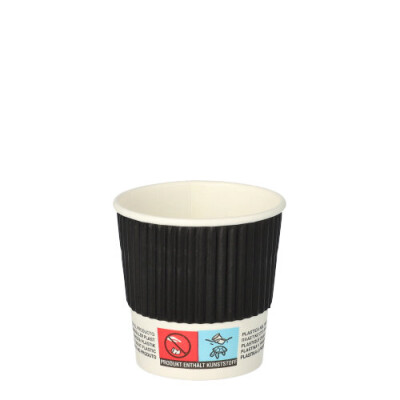 25 Trinkbecher, Pappe "To Go" 0,1 l &Oslash; 6 cm x 6 cm Ripple Wall