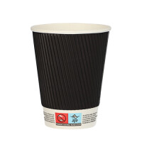 25 Trinkbecher, Pappe "To Go" 0,3 l &Oslash; 9 cm x 11 cm Ripple Wall