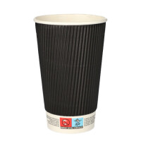 25 Trinkbecher, Pappe "To Go" 0,4 l &Oslash; 9 cm x 13,7 cm Ripple Wall