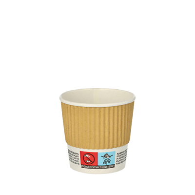 Papstar 25 Trinkbecher, Pappe 0,1 l &Oslash; 6 cm x 6 cm Ripple Wall