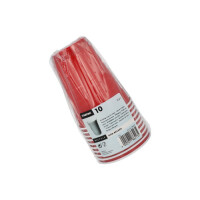 10 Bierbecher, PS 0,4 l &Oslash; 9,5 cm x 12 cm rot/weiss