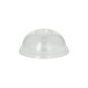 Papstar 100 Dom-Deckel, PLA "pure" rund &Oslash; 9,5 cm x 4,5 cm glasklar mit Lochung