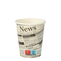 50 Trinkbecher, Pappe "To Go" 0,2 l &Oslash; 8 cm x 9,2 cm "Newsprint"