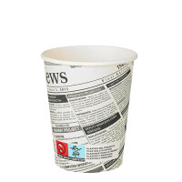 50 Trinkbecher, Pappe "To Go" 0,2 l &Oslash; 8 cm x 9,2 cm "Newsprint"