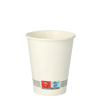 Papstar 50 Trinkbecher, Pappe 0,2 l &Oslash; 8 cm x 9,2 cm weiss
