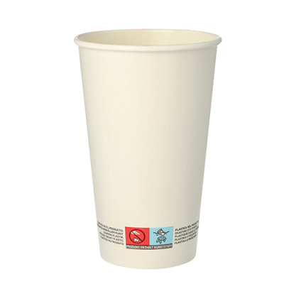 Papstar 50 Trinkbecher, Pappe 0,4 l &Oslash; 9 cm x 13,9 cm weiss