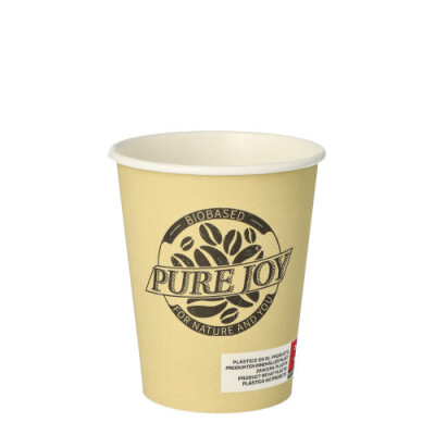 Papstar 20 Trinkbecher, Pappe 0,2 l &Oslash; 8 cm x 9,2 cm creme "Pure Joy"