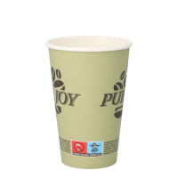 Papstar 20 Trinkbecher, Pappe 0,3 l &Oslash; 8 cm x 11,7 cm gr&uuml;n "Pure Joy"