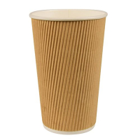 Papstar 10 Trinkbecher, Pappe 0,4 l &Oslash; 9 cm x 13,7 cm Ripple Wall