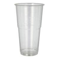 Papstar 12 Kaltgetr&auml;nkebecher, PLA "pure" 0,5 l &Oslash; 9,5 cm x 16,2 cm glasklar mit Schaumrand