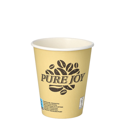 Papstar 50 Trinkbecher, Pappe 0,2 l &Oslash; 8 cm x 9,2 cm creme "Pure Joy"