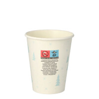 Papstar 50 Trinkbecher, Pappe 0,2 l &Oslash; 8 cm x 9,2 cm "Hello Winter"