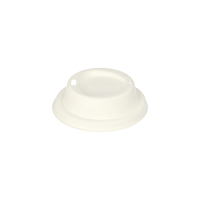 Papstar 50 Dom-Deckel, Zuckerrohr "pure" rund &Oslash; 8 cm x 2,5 cm weiss
