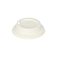 Papstar 50 Dom-Deckel, Zuckerrohr "pure" rund &Oslash; 9 cm x 2,5 cm weiss