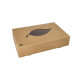 Papstar 10 Transport- und Catering-Kartons, Pappe &quot;pure&quot; 8 cm x 35,7 cm x 24,7 cm braun &quot;100% Fair&quot; mit Sichtfenster aus PLA