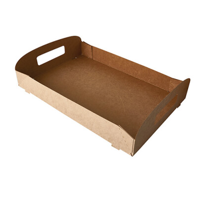 Papstar 10 Tragetabletts, Pappe &quot;pure&quot; 4,5 cm x 54,4 cm x 36,6 cm braun &quot;100% Fair&quot;