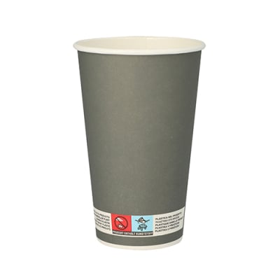 20 Trinkbecher, Pappe 0,4 l &Oslash; 9 cm &Acirc;&middot; 13,5 cm grau &quot;Beer&quot;