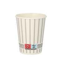 Papstar 20 Trinkbecher, Pappe 0,2 l &Oslash; 8 cm x 9,1 cm grau/silber "Wine / Gin Tonic"