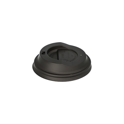 Papstar 50 Dom-Deckel, C-PLA rund &Oslash; 8 cm x 2,1 cm schwarz