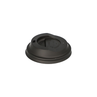 Papstar 50 Dom-Deckel, C-PLA rund &Oslash; 8 cm x 2,1 cm schwarz