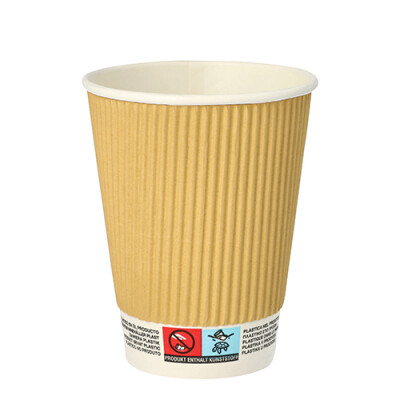 Papstar 10 Trinkbecher, Pappe 0,3 l &Oslash; 9 cm x 11 cm Ripple Wall