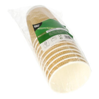 Papstar 10 Trinkbecher, Pappe 0,3 l &Oslash; 9 cm &Acirc;&middot; 11 cm Ripple Wall