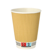 Papstar 10 Trinkbecher, Pappe 0,3 l &Oslash; 9 cm x 11 cm Ripple Wall