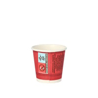 50 Trinkbecher, Pappe 5 cl &Oslash; 5 cm &Acirc;&middot; 5 cm rot &quot;Party Time&quot;