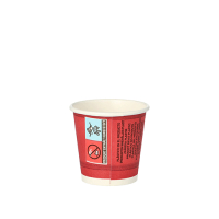 Papstar 50 Trinkbecher, Pappe 5 cl &Oslash; 5 cm x 5 cm rot "Party Time"