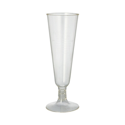 Papstar 24 Stiel-Gl&auml;ser f&uuml;r Sekt, PLA "pure" 0,1 l &Oslash; 5,5 cm x 16,5 cm glasklar mit glasklarem Fu&szlig;