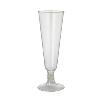 Papstar 24 Stiel-Gl&auml;ser f&uuml;r Sekt, PLA "pure" 0,1 l &Oslash; 5,5 cm x 16,5 cm glasklar mit glasklarem Fu&szlig;