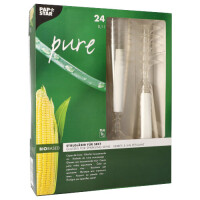 Papstar 24 Stiel-Gl&auml;ser f&uuml;r Sekt, PLA "pure" 0,1 l &Oslash; 5,5 cm x 16,5 cm glasklar mit glasklarem Fu&szlig;